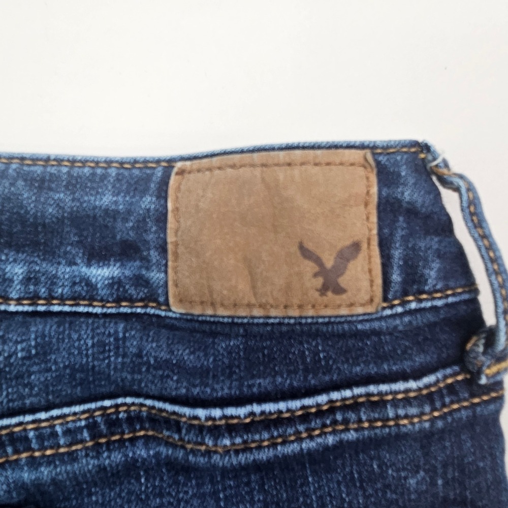 American Eagle Kick Bootcut Jeans Women 2 Short Dark Wash Super Stretch - Picture 16 of 16
